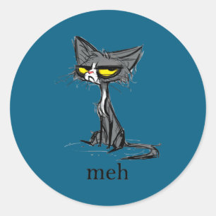 Adesivo Presente Divertido de Gato Meh Para Amantes de Gat