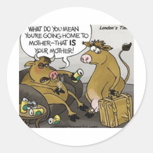 Adesivo Presente Divórcio Vaca Touro Engraçado Cartoon & C