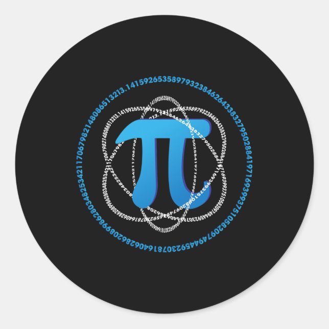 Adesivo Presente do Atom Pi Day Math Science (Frente)