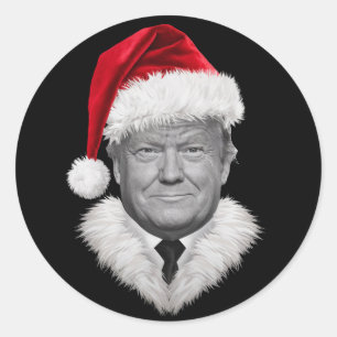 Adesivo Presente do chapéu engraçado de Natal de Donald Tr