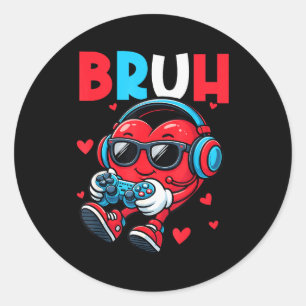 Adesivo Presente do Controlador de Vídeo Game Bruh Heart G