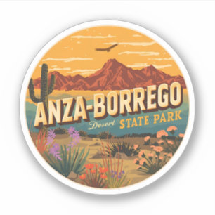 Adesivo Presente do deserto do Vintage Anza Borrego Desert