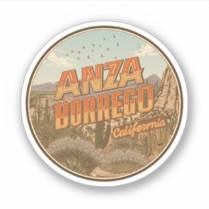 Adesivo Presente do deserto do Vintage Anza Borrego State