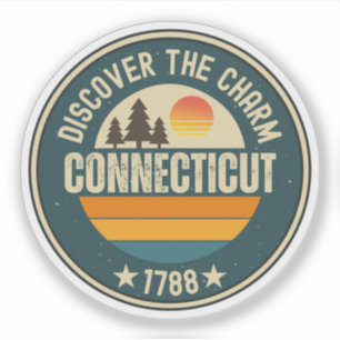 Adesivo Presente do Estado de Connecticut - Estado da Nogu