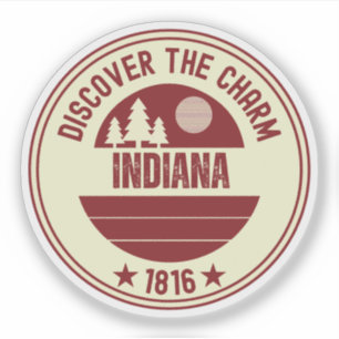 Adesivo Presente do Estado de Indiana Hoosiers - IN