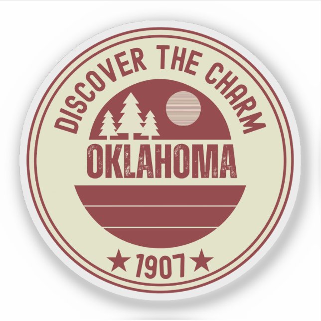 Adesivo Presente do Estado de Oklahoma Sooners - OK (Frente)