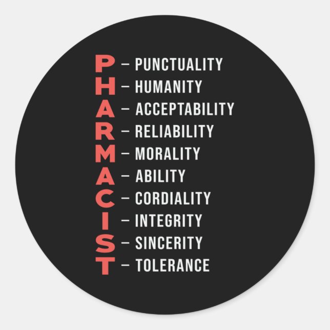 Adesivo Presente do Farmacêutico Técnico de Medicina da Fa (Frente)