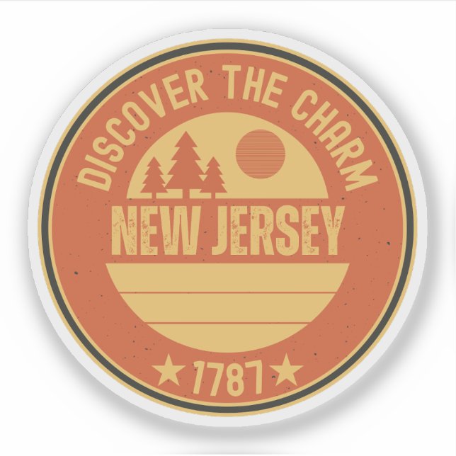 Adesivo Presente do Garden State NJ - Nova Jersey (Frente)