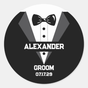 Adesivo Presente do Groom com Nome Personalizado e Data de
