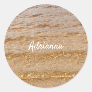 Adesivo Presente do Nome das Ondas da Água do Oceano da Pr