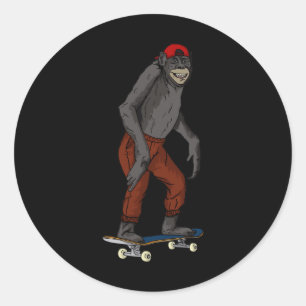 Adesivo Presente Engraçado de Macaco de Skate para Skate e