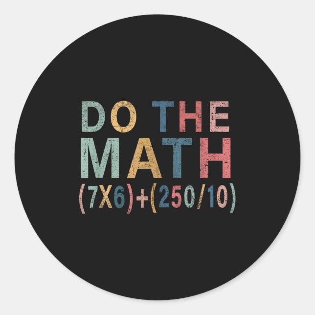 Adesivo Presente engraçado de meme de matemática para home (Frente)