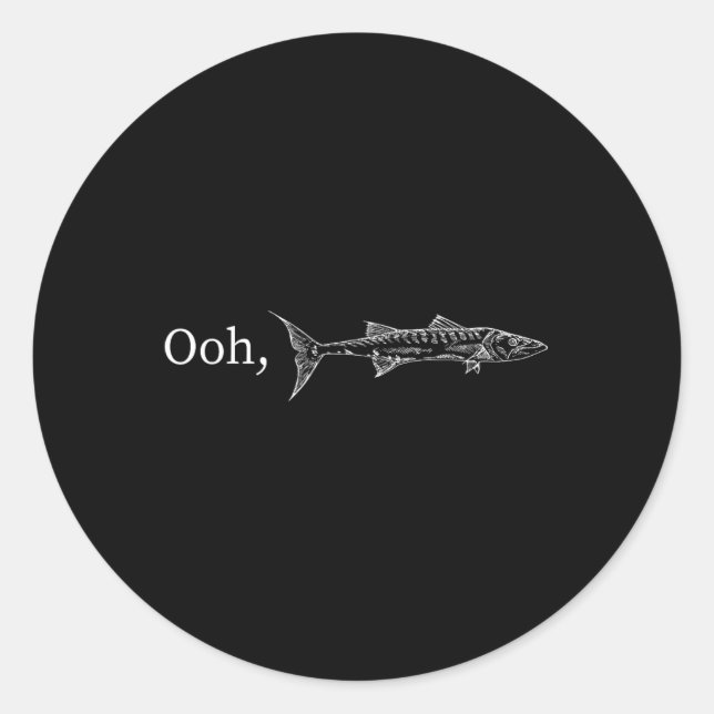Adesivo Presente Engraçado de Pesca de Barracuda para Músi (Frente)