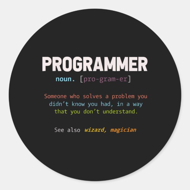 Adesivo Presente engraçado de programador geek nerd de com (Frente)