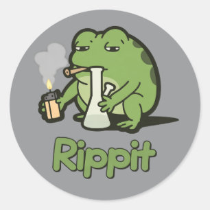 Adesivo Presente engraçado de Rippit Funny Frog Stoner, Rã