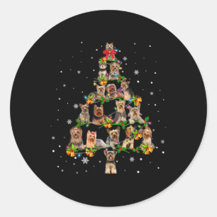 Adesivo Presente engraçado do cão do Papai Noel da árvore