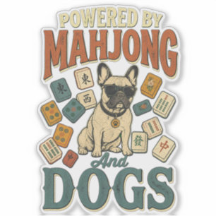 Adesivo Presente engraçado do cão retro do buldogue francê