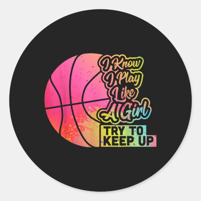 Adesivo Presente Engraçado para Mulheres de Basquete Time  (Frente)