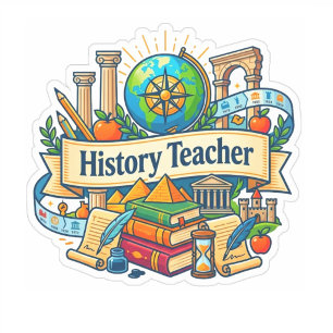 Adesivo Presente Escolar Vintage Professor de História A