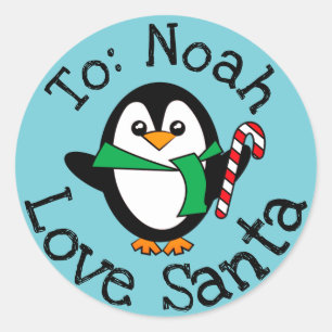 Adesivo Presente feito sob encomenda do Natal do pinguim