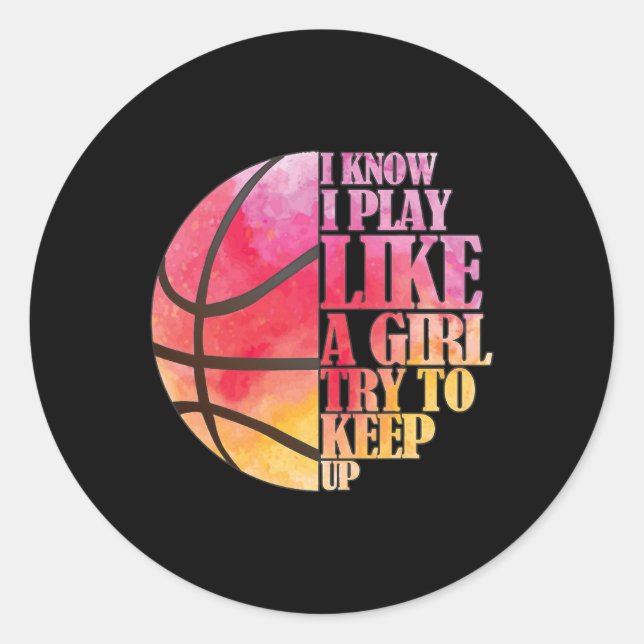Adesivo Presente feminino de basquete - Jogue como uma gar (Frente)