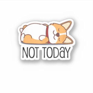Adesivo Presente Fofo de Corgi Amante de Cães Engraçado Nã