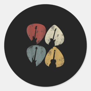 Adesivo Presente Guitarista Vintage Picar Retrô Engraçad