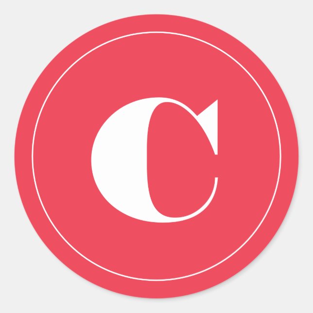 Adesivo Presente inicial de feriado cor-de-rosa brilhante (Frente)