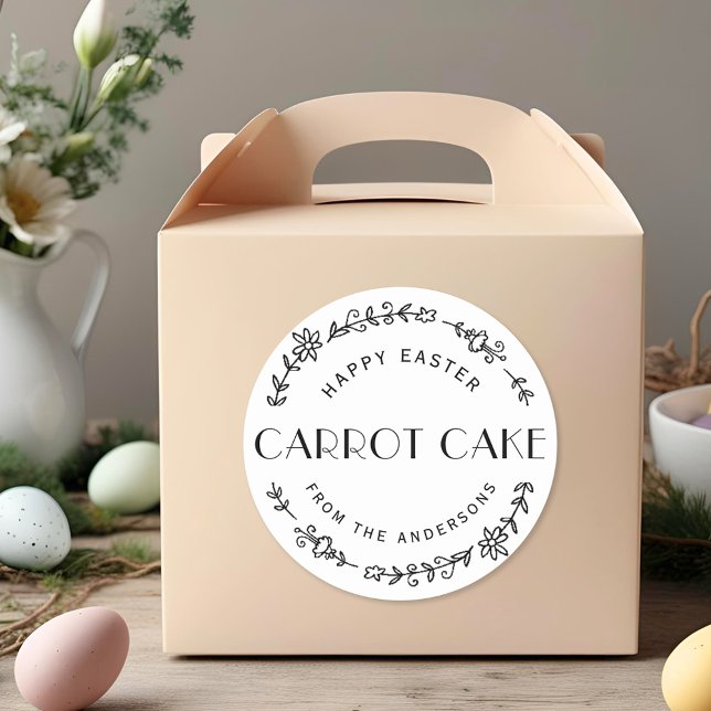 Adesivo Presente moderno Floral Wreath Páscoa Homemade Bak (Criador carregado)