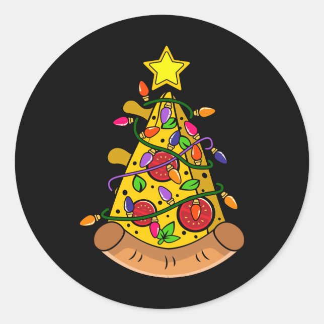 Adesivo Presente na árvore de Natal da Pizza, Costumes de  (Frente)