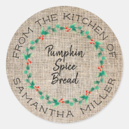 Adesivo Presente na cozinha russa de Natal Holly Wreath