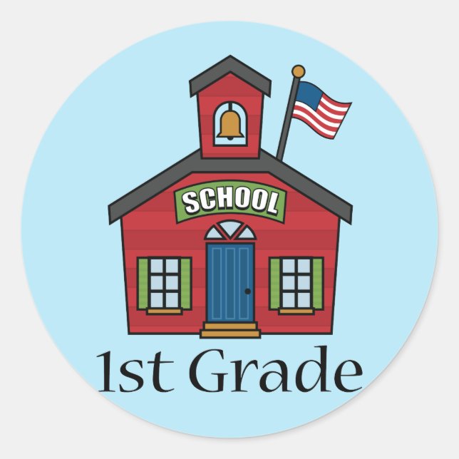 Adesivo Presente na primeira escola divertida (Frente)