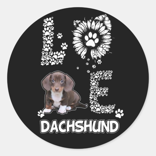 Adesivo Presente no cão | Dachshund Lovely Flower (Frente)