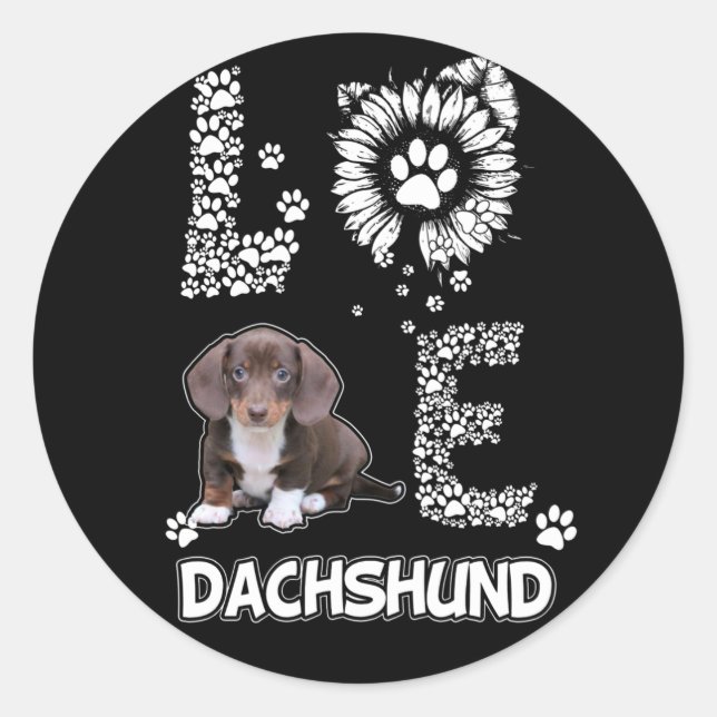 Adesivo Presente no cão | Dachshund Lovely Flower (Frente)