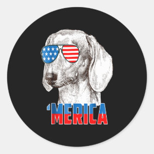 Adesivo Presente no cão Legal Dachshund 'Merica