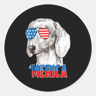 Adesivo Presente no cão | Legal Dachshund 'Merica