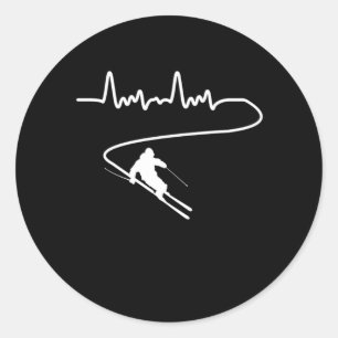 Adesivo Presente no esporte Legal de inverno com Esqui de 