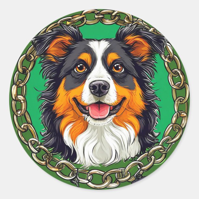 Adesivo Presente para amante de cães border collie, Animal (Frente)