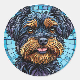 Adesivo Presente para Amante de Cães Terrier Preto e Marro
