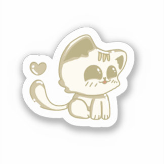 Adesivo Presente para Amante de Gatos Kawaii | Adorável Ga