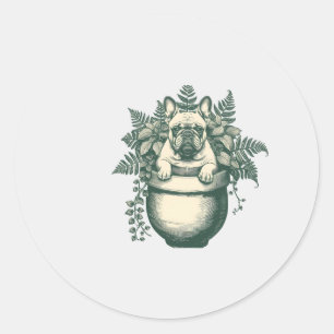 Adesivo Presente para Amante de Plantas e Bulldog Francês