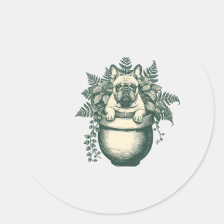 Adesivo Presente para Amante de Plantas e Bulldog Francês