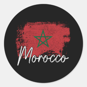 Adesivo Presente para amante do futebol de Marrocos Bandei