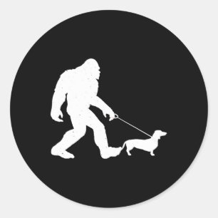 Adesivo Presente para cães  Pé Grande Andando Dachshund 