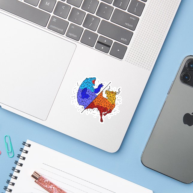 Adesivo Presente para Day Traders - Constellação de Touro  (Notebook com iPhone)