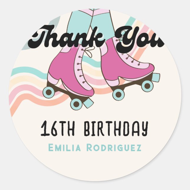 Adesivo Presente para Favoritos para festas de patinação d (Frente)