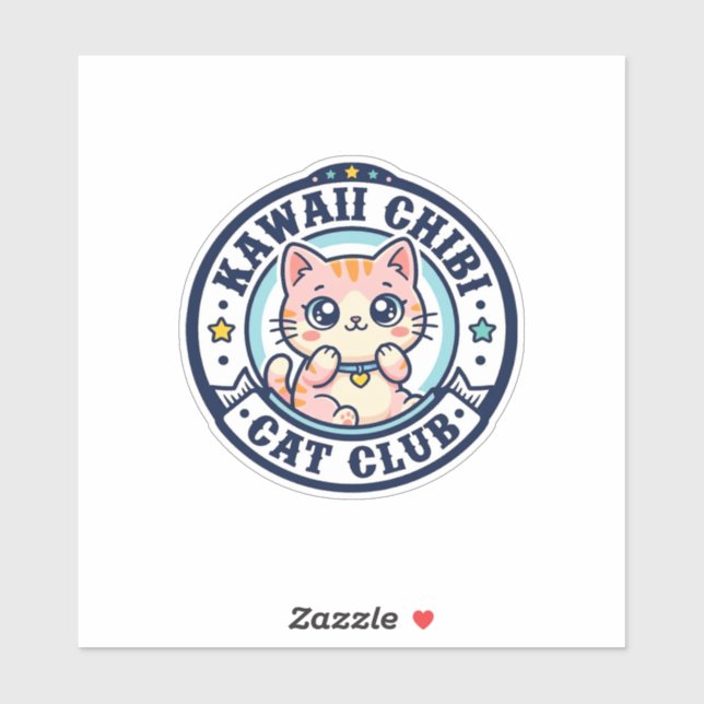 Adesivo Presente para Mãe de Gato Kawaii Chibi - Kawaii Ch (Folha)