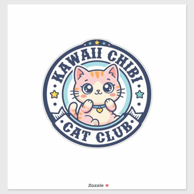 Adesivo Presente para Mãe de Gato Kawaii Chibi - Kawaii Ch (Folha)