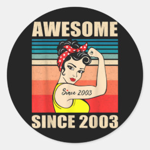 Adesivo Presente para mulheres de 18 anos Vintage 18º ani