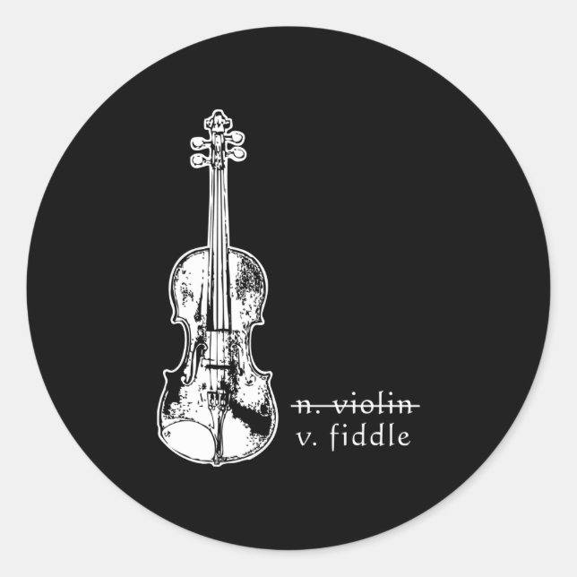 Adesivo Presente para música country não violino violino B (Frente)